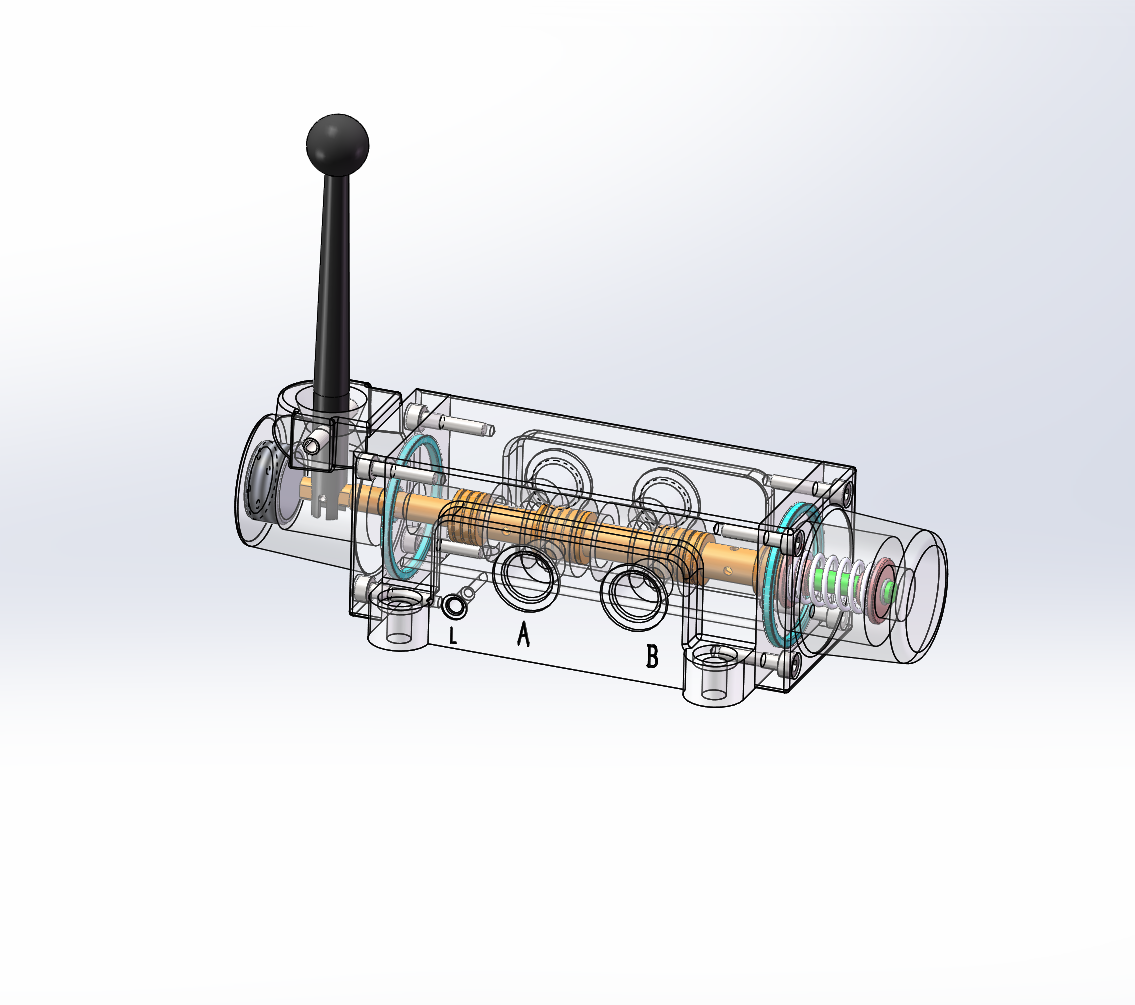 三位四通手动换向阀（SW+CAD+说明书）